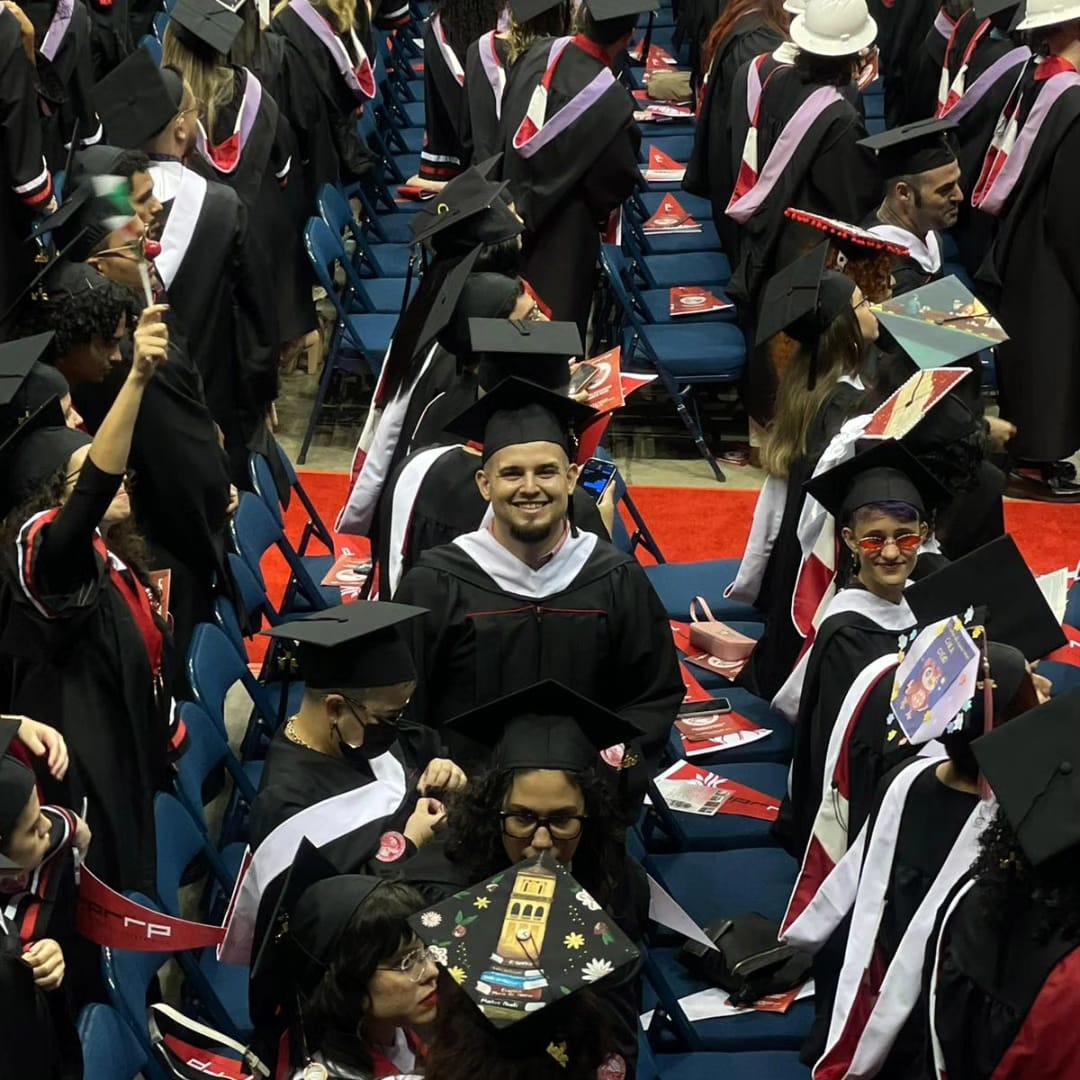 Osvaldo Cardona Quiles at graduation ceremony
